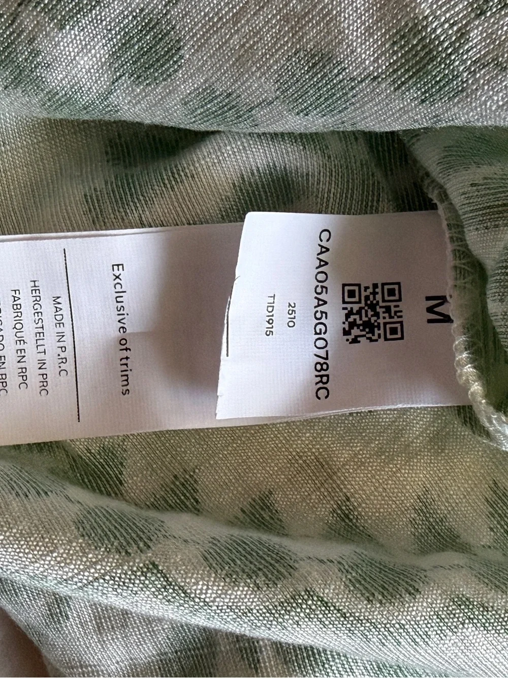 CUPSHE NWT Green and White Floral Sleeveless Dress